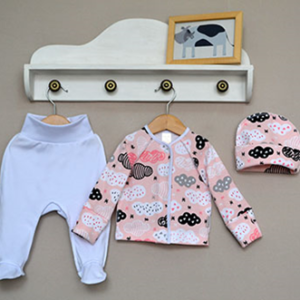 Комплект для новорожденных "Белогривые лошадки", цвет персик
